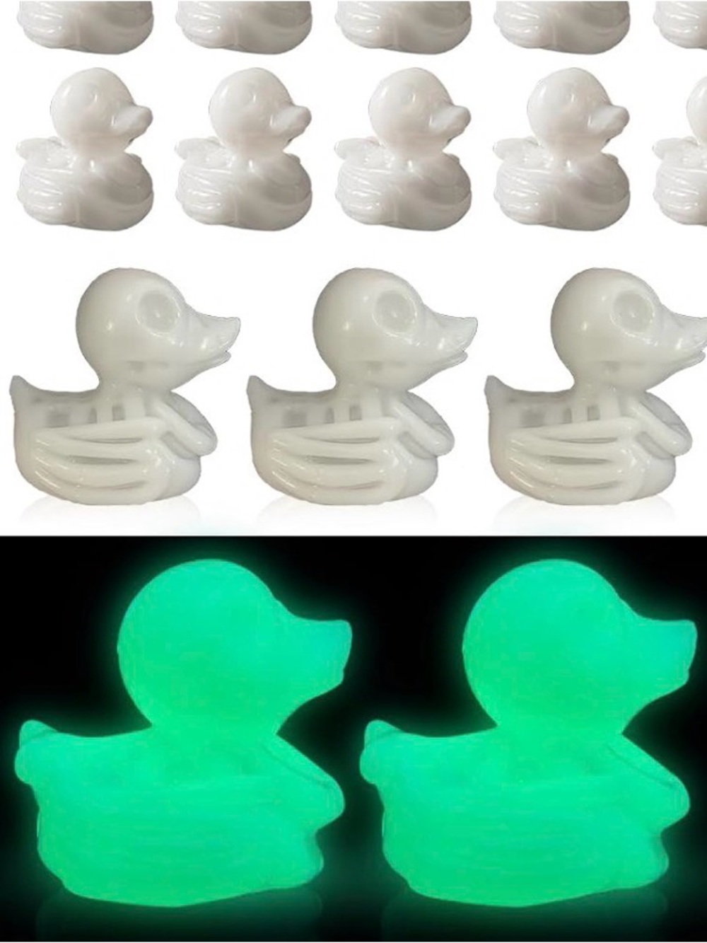 Set of 6 GLOW IN THE DARK Skeleton Rubber Ducks - Picture 3 of 4